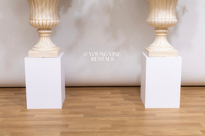 White Urn Pedestals (2x)